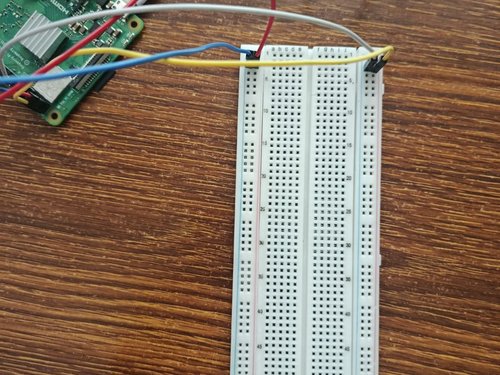 24 May — First wiring: the Pi connected to a breadboard over I²C, before any sensors.